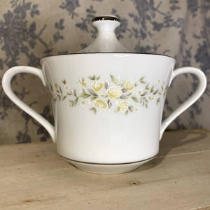 Vintage Crown Victoria Fine China Porcelain Carolyn Japan Footed Sugar Bowl